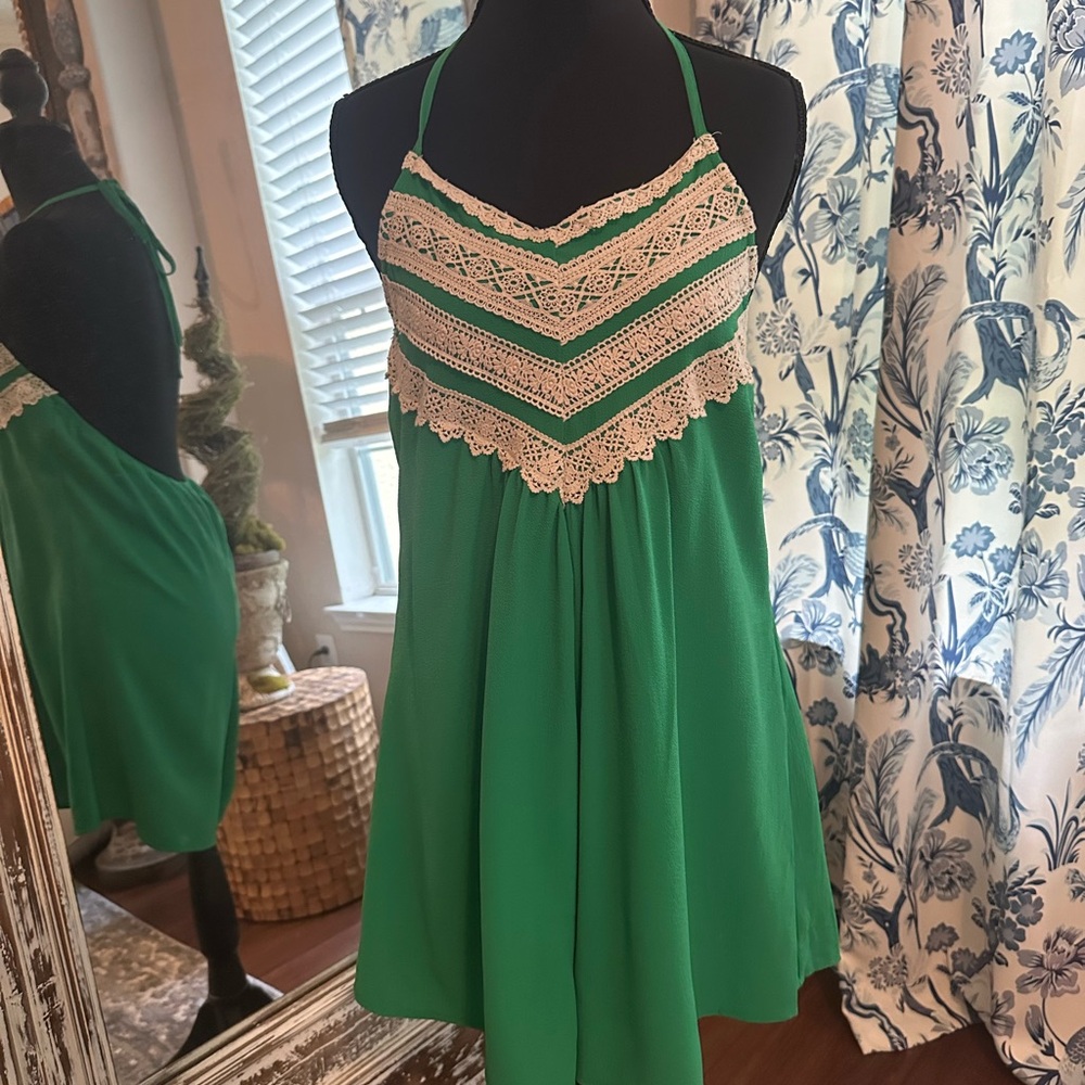 ILLA ILLA Green Lace Trim Jumpsuit